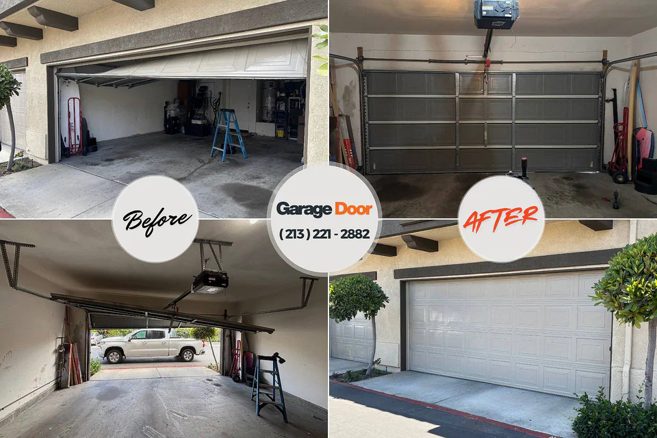 Before and after: garage door repair Cornelia, GA